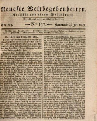 Neueste Weltbegebenheiten (Kemptner Zeitung) Freitag 24. Juli 1829