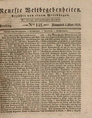 Neueste Weltbegebenheiten (Kemptner Zeitung) Freitag 4. September 1829