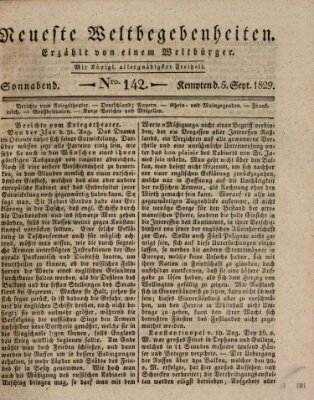 Neueste Weltbegebenheiten (Kemptner Zeitung) Samstag 5. September 1829