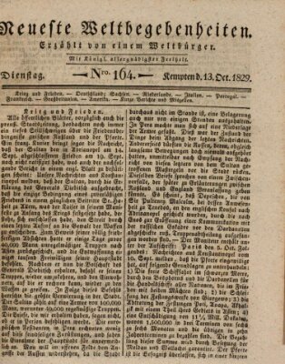 Neueste Weltbegebenheiten (Kemptner Zeitung) Dienstag 13. Oktober 1829