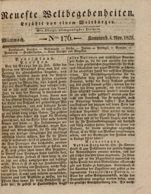 Neueste Weltbegebenheiten (Kemptner Zeitung) Mittwoch 4. November 1829