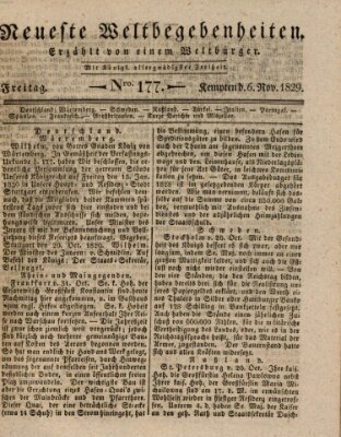 Neueste Weltbegebenheiten (Kemptner Zeitung) Freitag 6. November 1829