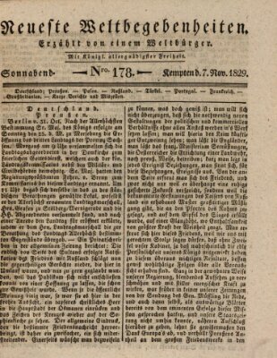 Neueste Weltbegebenheiten (Kemptner Zeitung) Samstag 7. November 1829