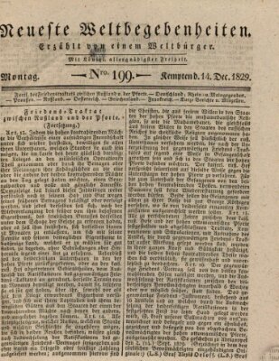 Neueste Weltbegebenheiten (Kemptner Zeitung) Montag 14. Dezember 1829