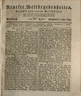 Neueste Weltbegebenheiten (Kemptner Zeitung) Mittwoch 6. Januar 1830