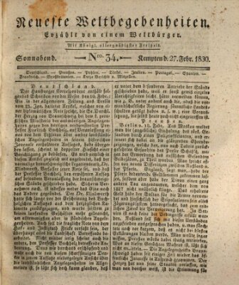 Neueste Weltbegebenheiten (Kemptner Zeitung) Samstag 27. Februar 1830