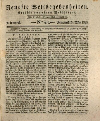 Neueste Weltbegebenheiten (Kemptner Zeitung) Mittwoch 24. März 1830