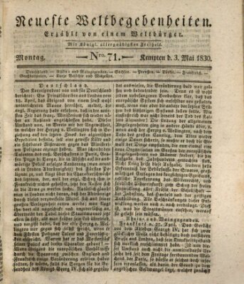 Neueste Weltbegebenheiten (Kemptner Zeitung) Montag 3. Mai 1830