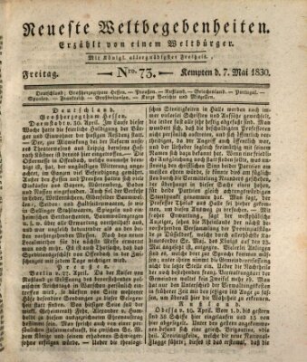 Neueste Weltbegebenheiten (Kemptner Zeitung) Freitag 7. Mai 1830