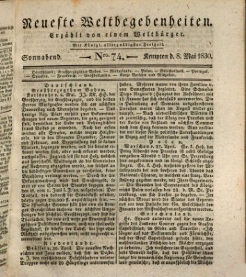 Neueste Weltbegebenheiten (Kemptner Zeitung) Samstag 8. Mai 1830