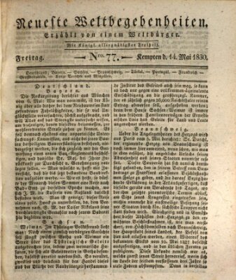 Neueste Weltbegebenheiten (Kemptner Zeitung) Freitag 14. Mai 1830