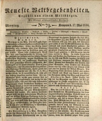 Neueste Weltbegebenheiten (Kemptner Zeitung) Montag 17. Mai 1830