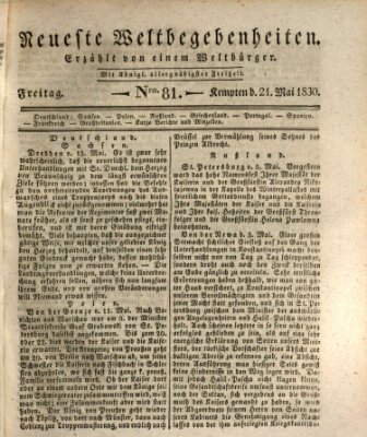 Neueste Weltbegebenheiten (Kemptner Zeitung) Freitag 21. Mai 1830