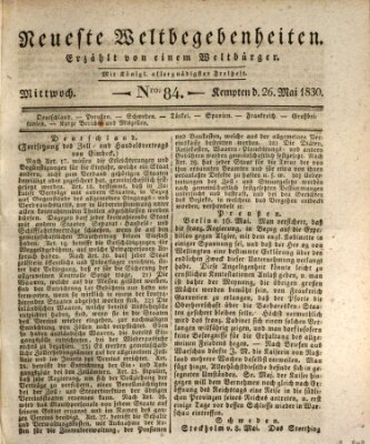 Neueste Weltbegebenheiten (Kemptner Zeitung) Mittwoch 26. Mai 1830