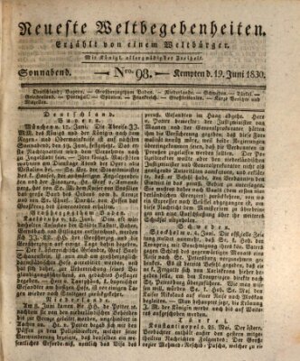 Neueste Weltbegebenheiten (Kemptner Zeitung) Samstag 19. Juni 1830