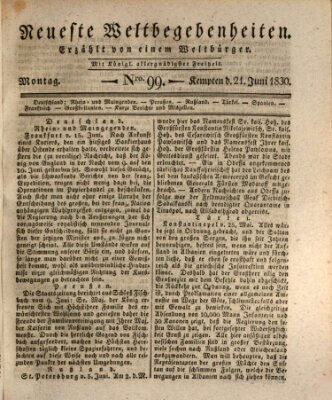 Neueste Weltbegebenheiten (Kemptner Zeitung) Montag 21. Juni 1830