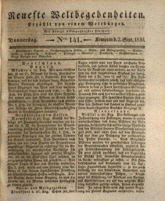 Neueste Weltbegebenheiten (Kemptner Zeitung) Donnerstag 2. September 1830