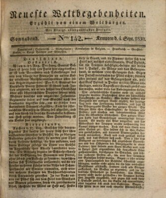 Neueste Weltbegebenheiten (Kemptner Zeitung) Samstag 4. September 1830