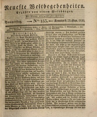 Neueste Weltbegebenheiten (Kemptner Zeitung) Donnerstag 23. September 1830