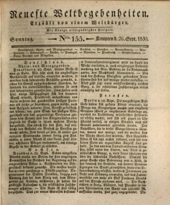 Neueste Weltbegebenheiten (Kemptner Zeitung) Sonntag 26. September 1830