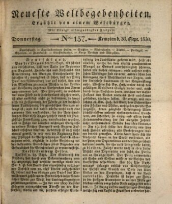 Neueste Weltbegebenheiten (Kemptner Zeitung) Donnerstag 30. September 1830