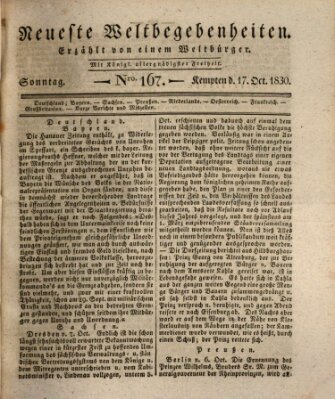 Neueste Weltbegebenheiten (Kemptner Zeitung) Sonntag 17. Oktober 1830