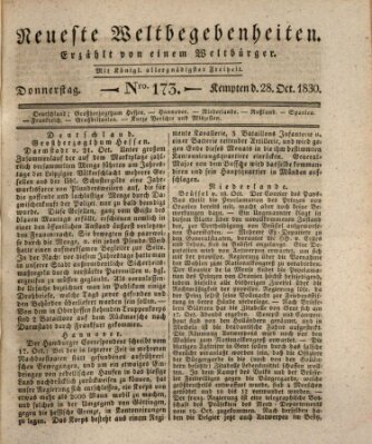 Neueste Weltbegebenheiten (Kemptner Zeitung) Donnerstag 28. Oktober 1830