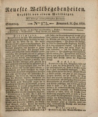 Neueste Weltbegebenheiten (Kemptner Zeitung) Sonntag 31. Oktober 1830