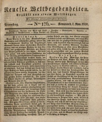 Neueste Weltbegebenheiten (Kemptner Zeitung) Dienstag 2. November 1830