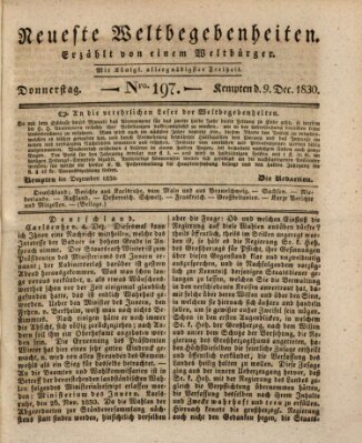 Neueste Weltbegebenheiten (Kemptner Zeitung) Donnerstag 9. Dezember 1830