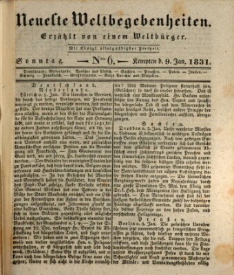 Neueste Weltbegebenheiten (Kemptner Zeitung) Sonntag 9. Januar 1831