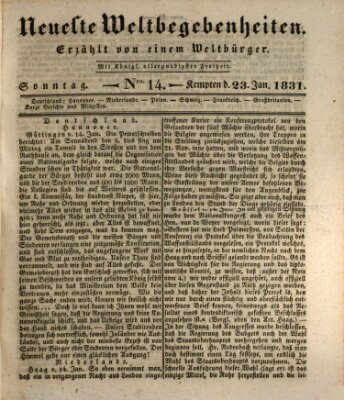 Neueste Weltbegebenheiten (Kemptner Zeitung) Sonntag 23. Januar 1831