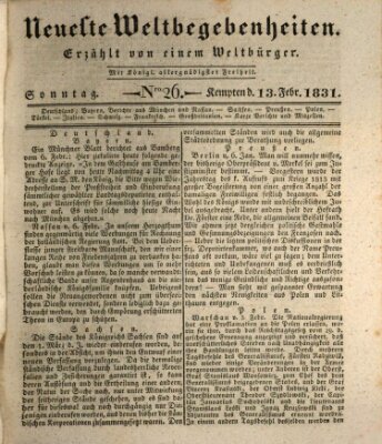 Neueste Weltbegebenheiten (Kemptner Zeitung) Sonntag 13. Februar 1831