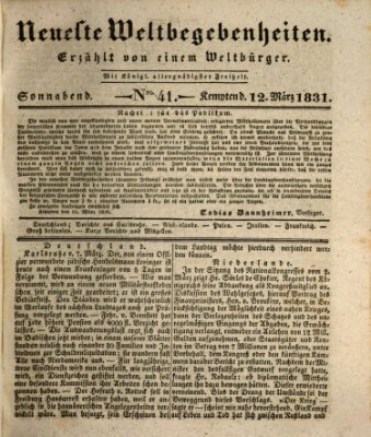 Neueste Weltbegebenheiten (Kemptner Zeitung) Samstag 12. März 1831