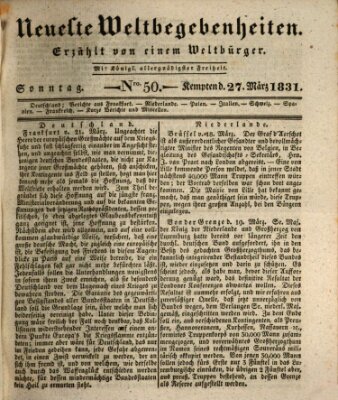 Neueste Weltbegebenheiten (Kemptner Zeitung) Sonntag 27. März 1831