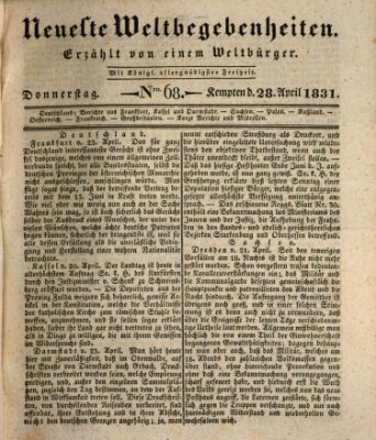 Neueste Weltbegebenheiten (Kemptner Zeitung) Donnerstag 28. April 1831