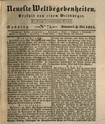 Neueste Weltbegebenheiten (Kemptner Zeitung) Sonntag 8. Mai 1831