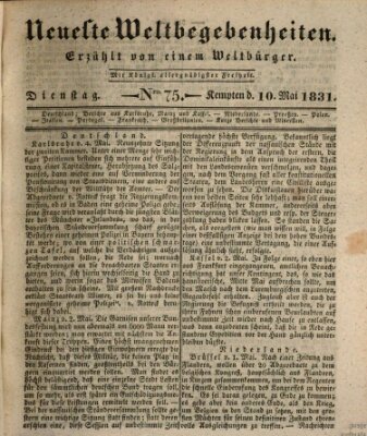 Neueste Weltbegebenheiten (Kemptner Zeitung) Dienstag 10. Mai 1831