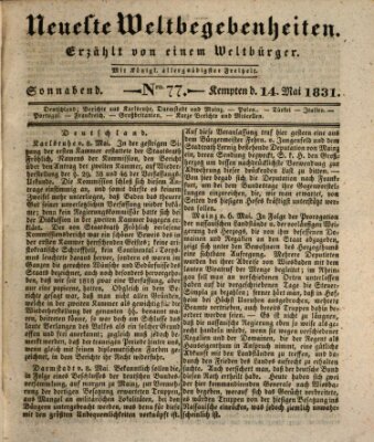 Neueste Weltbegebenheiten (Kemptner Zeitung) Samstag 14. Mai 1831