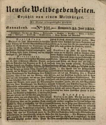 Neueste Weltbegebenheiten (Kemptner Zeitung) Samstag 25. Juni 1831