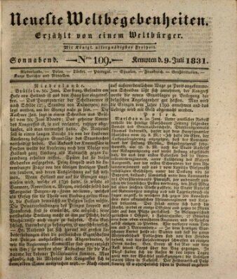 Neueste Weltbegebenheiten (Kemptner Zeitung) Samstag 9. Juli 1831