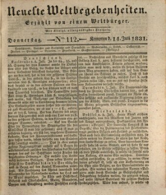 Neueste Weltbegebenheiten (Kemptner Zeitung) Donnerstag 14. Juli 1831