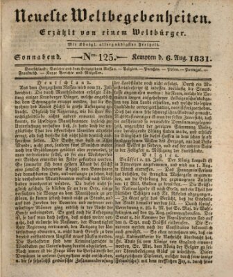 Neueste Weltbegebenheiten (Kemptner Zeitung) Samstag 6. August 1831