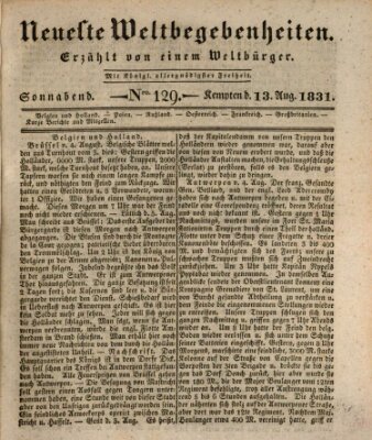 Neueste Weltbegebenheiten (Kemptner Zeitung) Samstag 13. August 1831