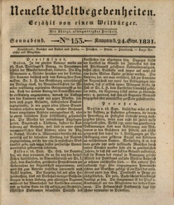 Neueste Weltbegebenheiten (Kemptner Zeitung) Samstag 24. September 1831