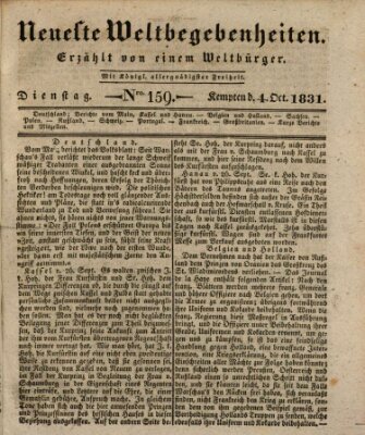 Neueste Weltbegebenheiten (Kemptner Zeitung) Dienstag 4. Oktober 1831