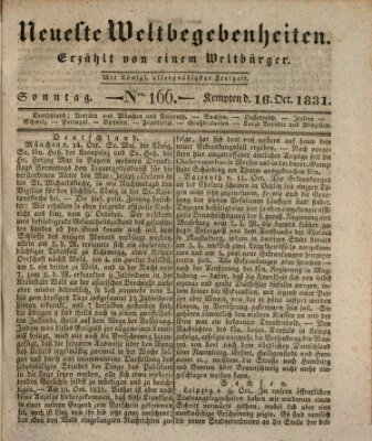 Neueste Weltbegebenheiten (Kemptner Zeitung) Sonntag 16. Oktober 1831