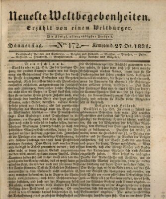 Neueste Weltbegebenheiten (Kemptner Zeitung) Donnerstag 27. Oktober 1831