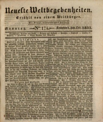 Neueste Weltbegebenheiten (Kemptner Zeitung) Sonntag 30. Oktober 1831