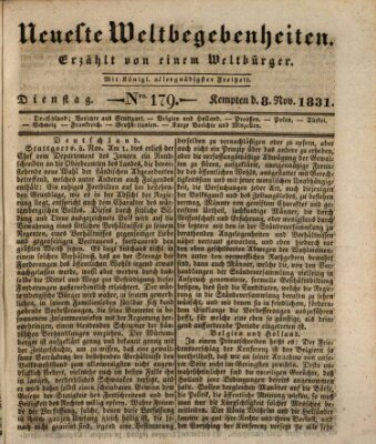 Neueste Weltbegebenheiten (Kemptner Zeitung) Dienstag 8. November 1831